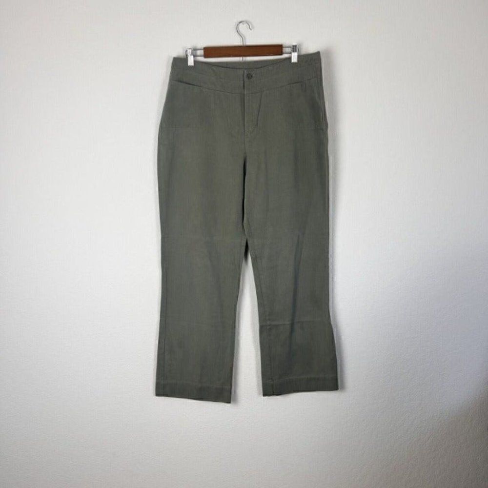 Woolrich Womens Olive Green Mid Rise Straight Leg Chino Outdoor Pants Size 14